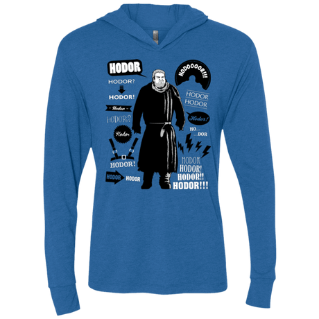 T-Shirts Vintage Royal / X-Small Hodor Famous Quotes Triblend Long Sleeve Hoodie Tee