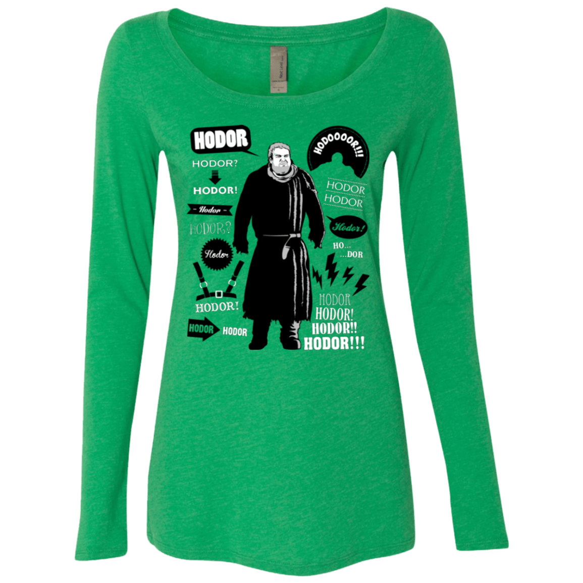T-Shirts Envy / Small Hodor Famous Quotes Women's Triblend Long Sleeve Shirt