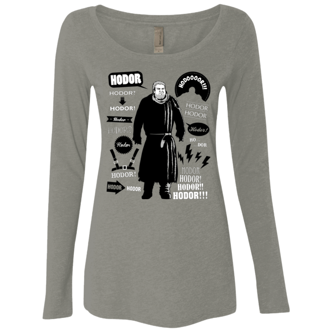 T-Shirts Venetian Grey / Small Hodor Famous Quotes Women's Triblend Long Sleeve Shirt