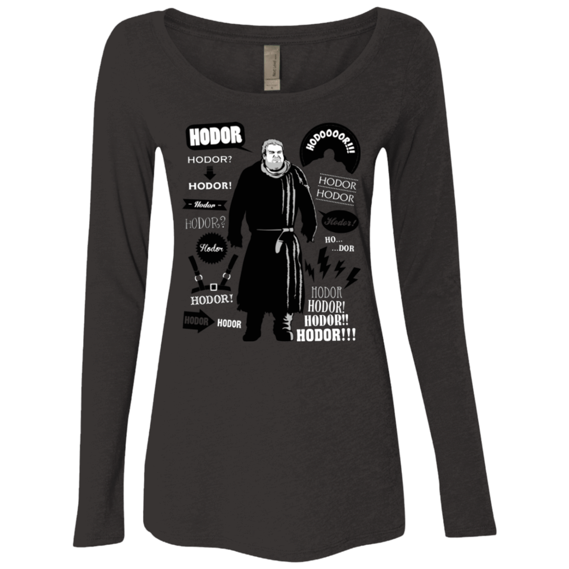 T-Shirts Vintage Black / Small Hodor Famous Quotes Women's Triblend Long Sleeve Shirt