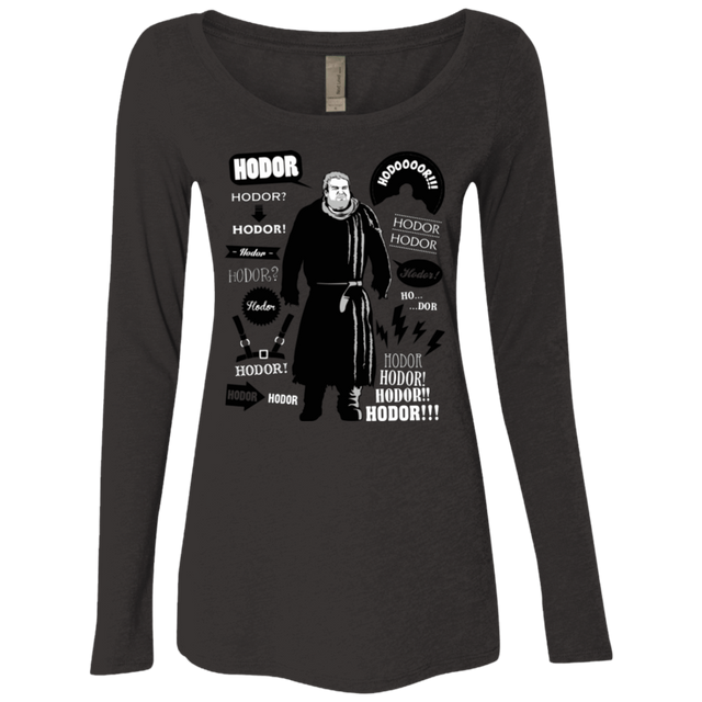 T-Shirts Vintage Black / Small Hodor Famous Quotes Women's Triblend Long Sleeve Shirt