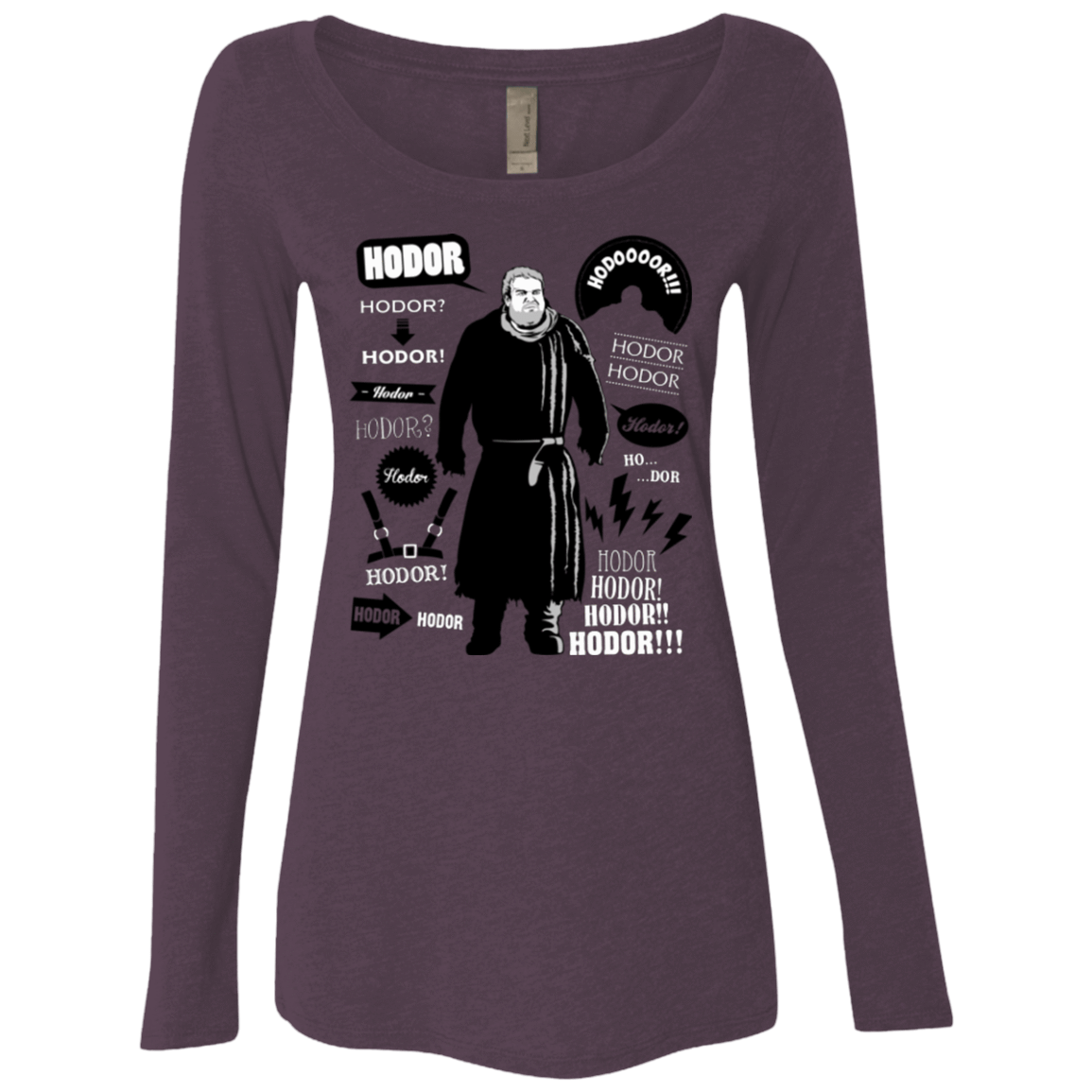 T-Shirts Vintage Purple / Small Hodor Famous Quotes Women's Triblend Long Sleeve Shirt