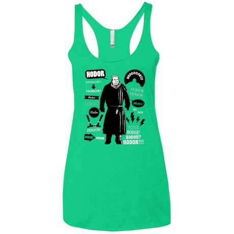 T-Shirts Envy / X-Small Hodor Famous Quotes Women's Triblend Racerback Tank