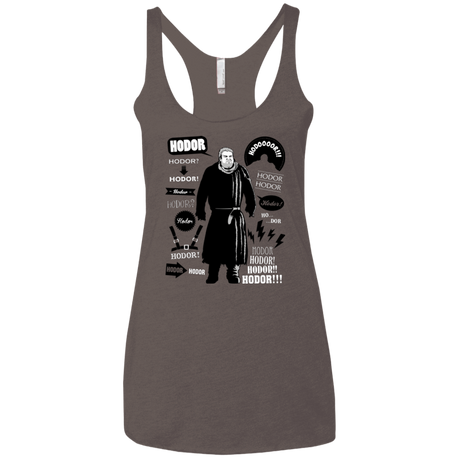 T-Shirts Macchiato / X-Small Hodor Famous Quotes Women's Triblend Racerback Tank