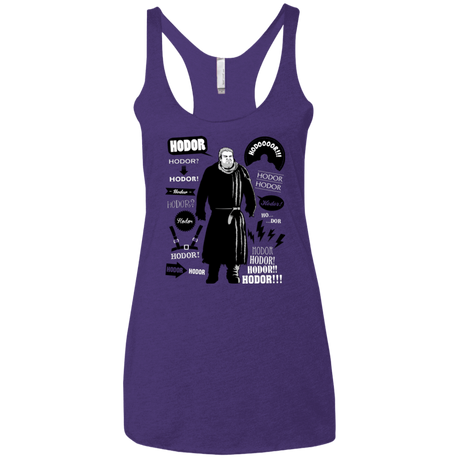 T-Shirts Purple / X-Small Hodor Famous Quotes Women's Triblend Racerback Tank
