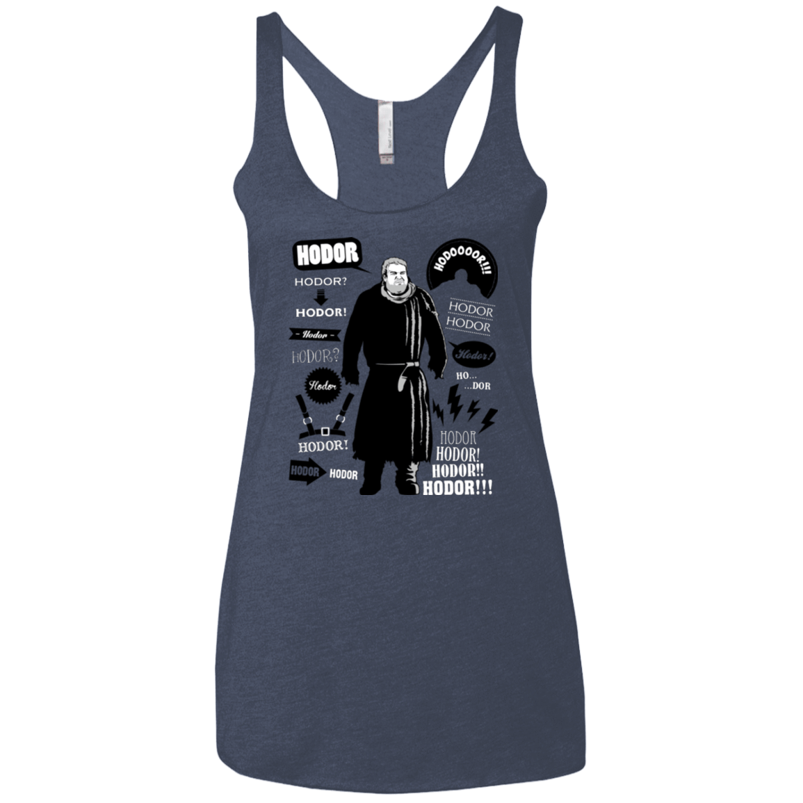 T-Shirts Vintage Navy / X-Small Hodor Famous Quotes Women's Triblend Racerback Tank