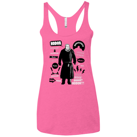 T-Shirts Vintage Pink / X-Small Hodor Famous Quotes Women's Triblend Racerback Tank