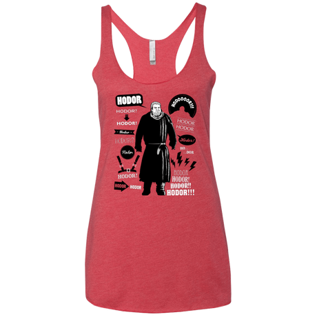 T-Shirts Vintage Red / X-Small Hodor Famous Quotes Women's Triblend Racerback Tank