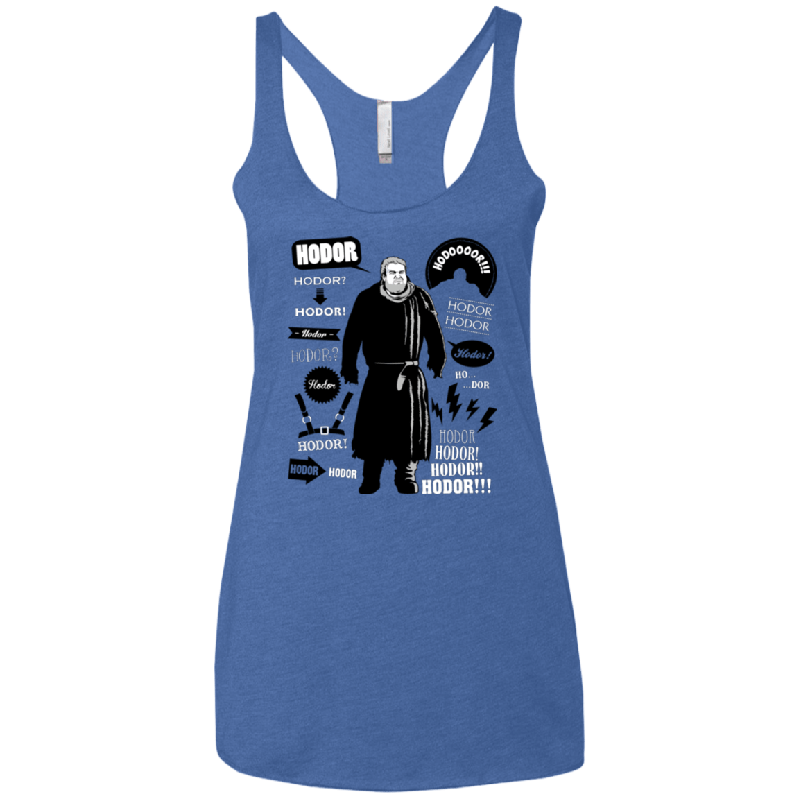 T-Shirts Vintage Royal / X-Small Hodor Famous Quotes Women's Triblend Racerback Tank