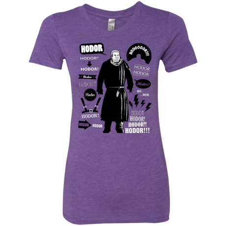 T-Shirts Purple Rush / Small Hodor Famous Quotes Women's Triblend T-Shirt