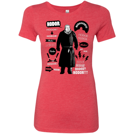 T-Shirts Vintage Red / Small Hodor Famous Quotes Women's Triblend T-Shirt