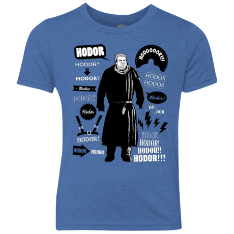 T-Shirts Vintage Royal / YXS Hodor Famous Quotes Youth Triblend T-Shirt
