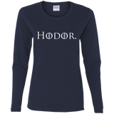 T-Shirts Navy / S Hodor. Women's Long Sleeve T-Shirt