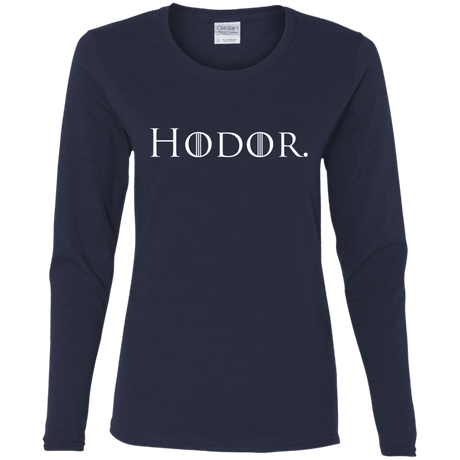 T-Shirts Navy / S Hodor. Women's Long Sleeve T-Shirt