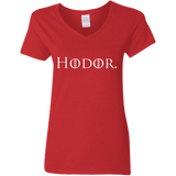 T-Shirts Red / S Hodor. Women's V-Neck T-Shirt