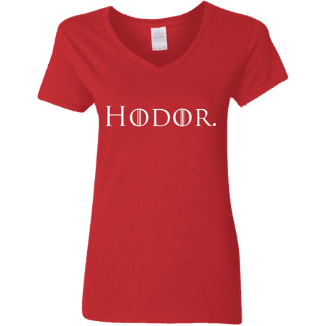 T-Shirts Red / S Hodor. Women's V-Neck T-Shirt