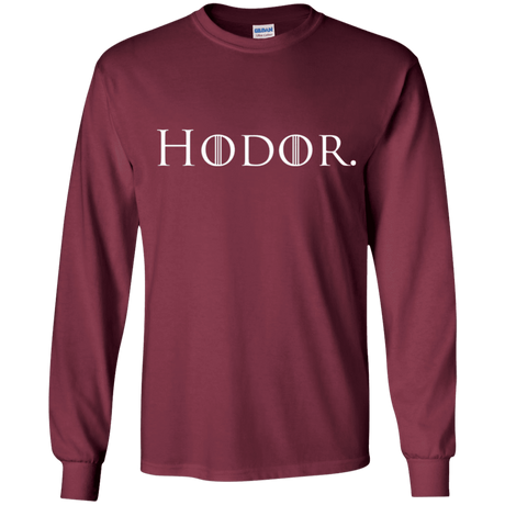 T-Shirts Maroon / YS Hodor. Youth Long Sleeve T-Shirt