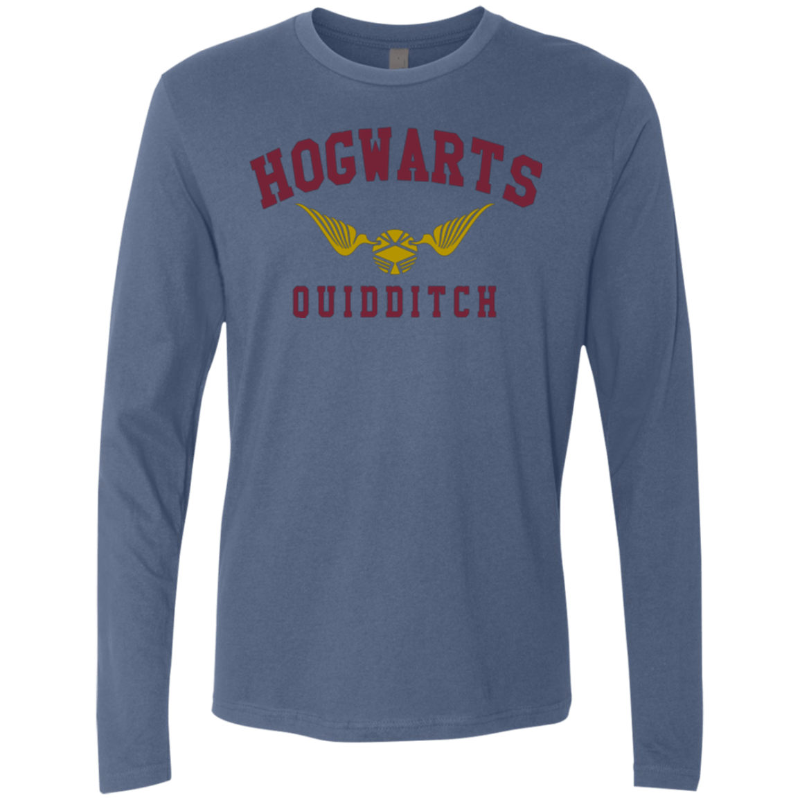 T-Shirts Indigo / Small Hogwarts Quidditch Men's Premium Long Sleeve