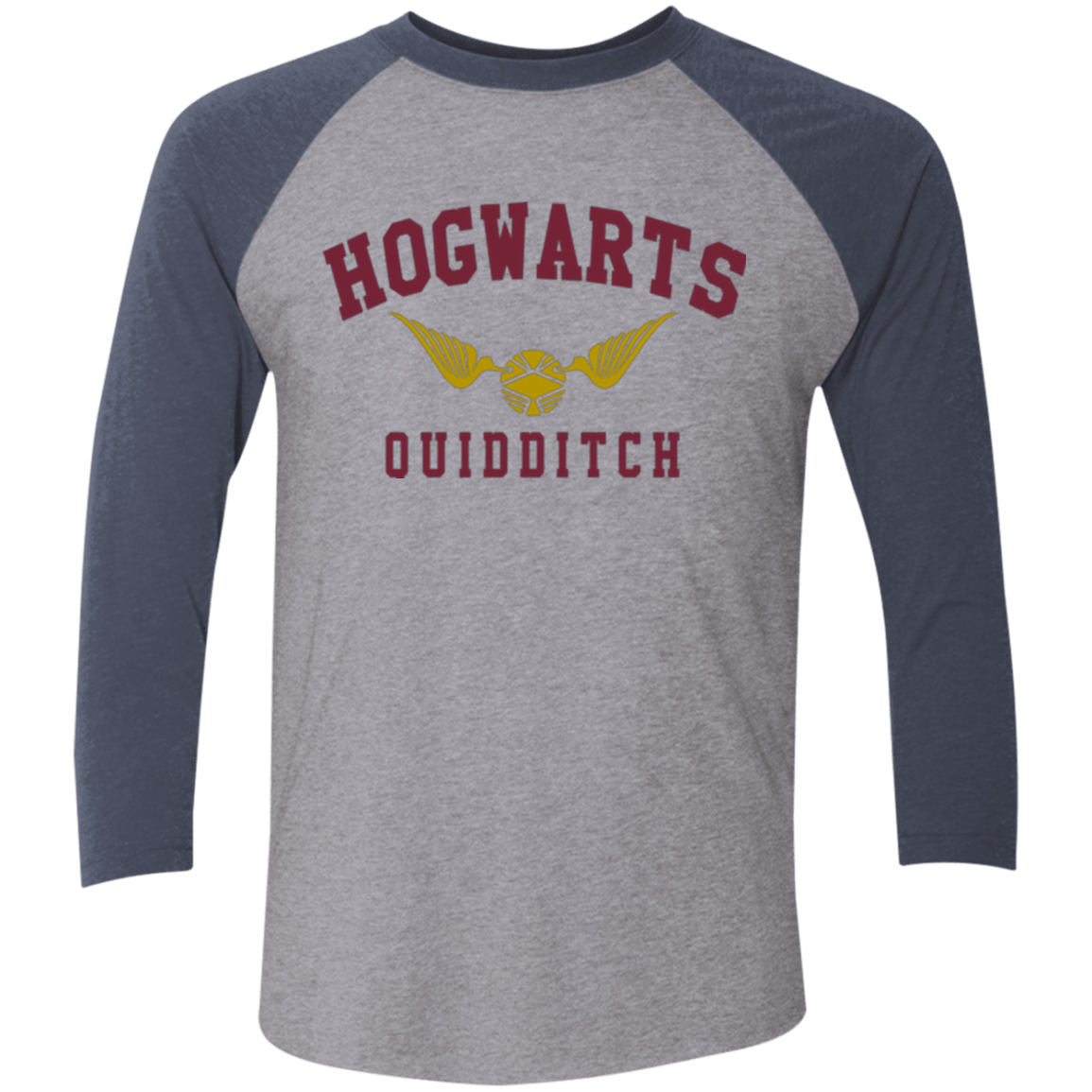 T-Shirts Premium Heather/ Vintage Navy / X-Small Hogwarts Quidditch Triblend 3/4 Sleeve
