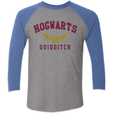 T-Shirts Premium Heather/ Vintage Royal / X-Small Hogwarts Quidditch Triblend 3/4 Sleeve