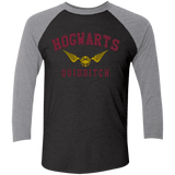 T-Shirts Vintage Black/Premium Heather / X-Small Hogwarts Quidditch Triblend 3/4 Sleeve