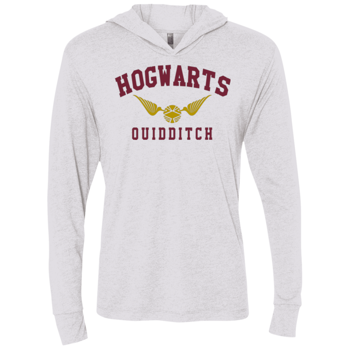 T-Shirts Heather White / X-Small Hogwarts Quidditch Triblend Long Sleeve Hoodie Tee