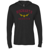 T-Shirts Vintage Black / X-Small Hogwarts Quidditch Triblend Long Sleeve Hoodie Tee