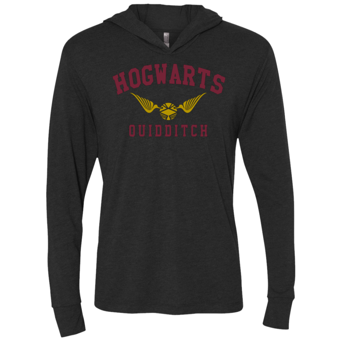 T-Shirts Vintage Black / X-Small Hogwarts Quidditch Triblend Long Sleeve Hoodie Tee