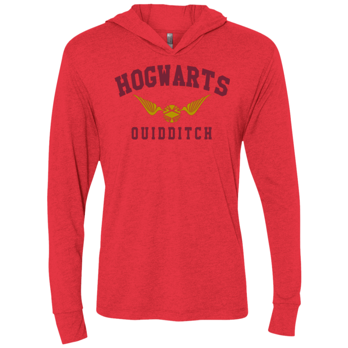 T-Shirts Vintage Red / X-Small Hogwarts Quidditch Triblend Long Sleeve Hoodie Tee