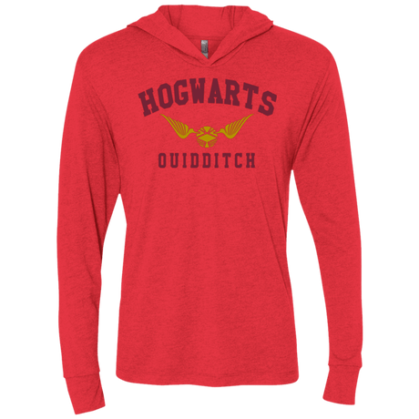 T-Shirts Vintage Red / X-Small Hogwarts Quidditch Triblend Long Sleeve Hoodie Tee