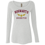 T-Shirts Heather White / Small Hogwarts Quidditch Women's Triblend Long Sleeve Shirt