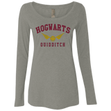 T-Shirts Venetian Grey / Small Hogwarts Quidditch Women's Triblend Long Sleeve Shirt