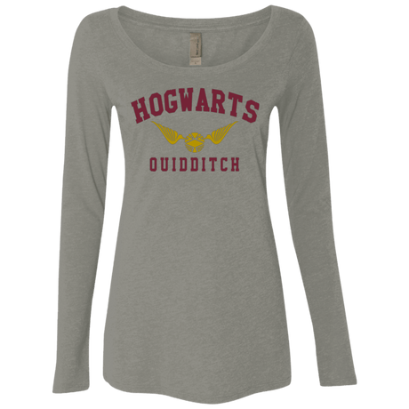 T-Shirts Venetian Grey / Small Hogwarts Quidditch Women's Triblend Long Sleeve Shirt