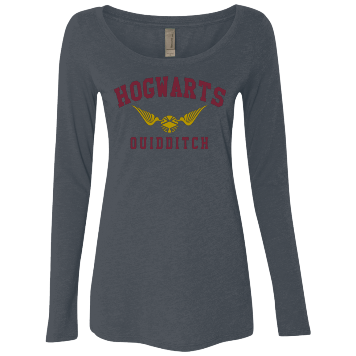T-Shirts Vintage Navy / Small Hogwarts Quidditch Women's Triblend Long Sleeve Shirt