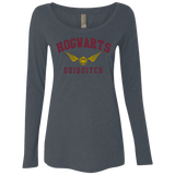 T-Shirts Vintage Navy / Small Hogwarts Quidditch Women's Triblend Long Sleeve Shirt
