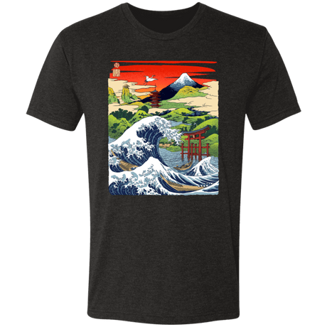 T-Shirts Vintage Black / S Hokusai Men's Triblend T-Shirt