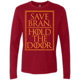 T-Shirts Cardinal / S Hold the Door Men's Premium Long Sleeve