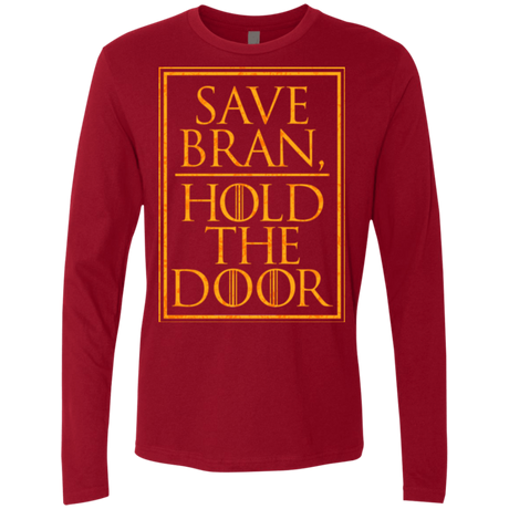 T-Shirts Cardinal / S Hold the Door Men's Premium Long Sleeve