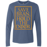 T-Shirts Indigo / S Hold the Door Men's Premium Long Sleeve