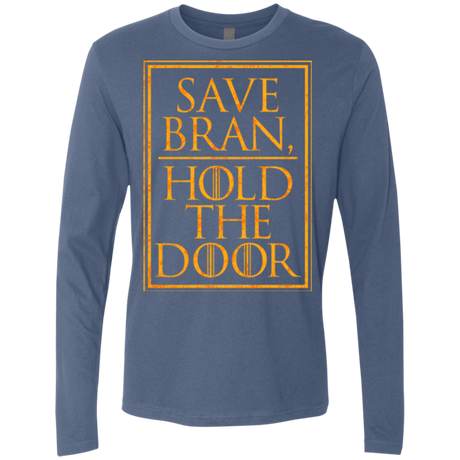 T-Shirts Indigo / S Hold the Door Men's Premium Long Sleeve