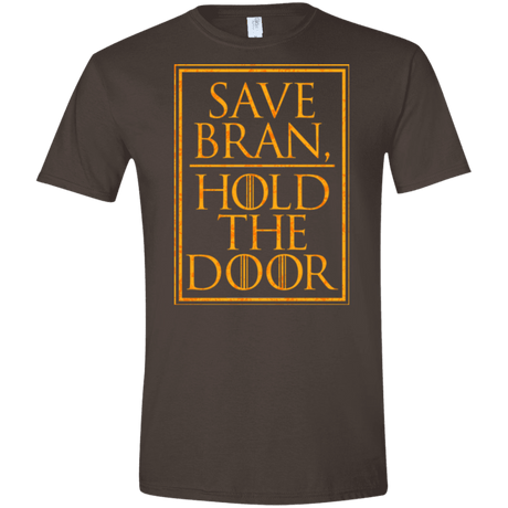T-Shirts Dark Chocolate / S Hold the Door Men's Semi-Fitted Softstyle
