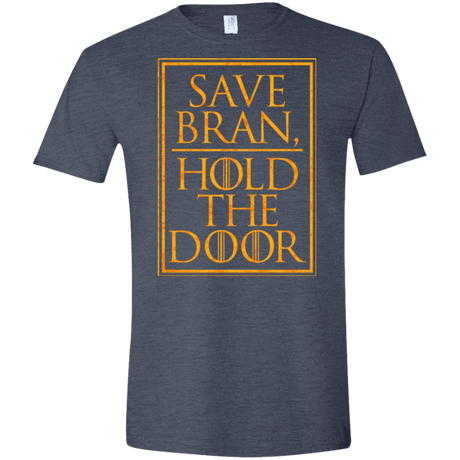 T-Shirts Heather Navy / S Hold the Door Men's Semi-Fitted Softstyle
