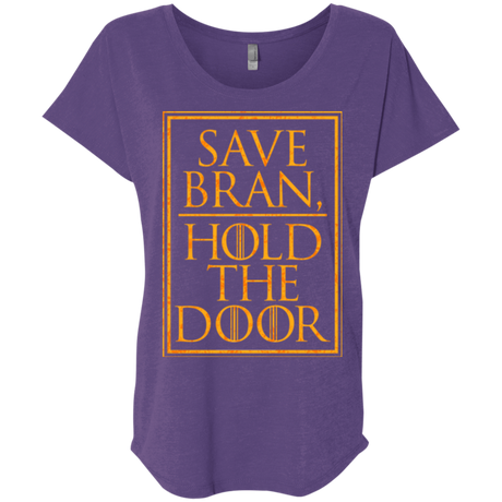 T-Shirts Purple Rush / X-Small Hold the Door Triblend Dolman Sleeve