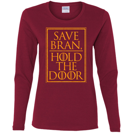 T-Shirts Cardinal / S Hold the Door Women's Long Sleeve T-Shirt