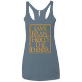 T-Shirts Indigo / X-Small Hold the Door Women's Triblend Racerback Tank