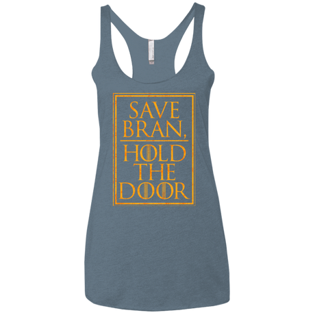 T-Shirts Indigo / X-Small Hold the Door Women's Triblend Racerback Tank