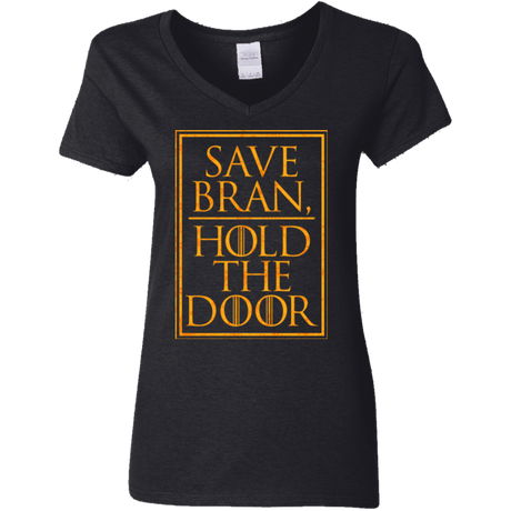 T-Shirts Black / S Hold the Door Women's V-Neck T-Shirt