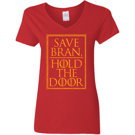 T-Shirts Red / S Hold the Door Women's V-Neck T-Shirt