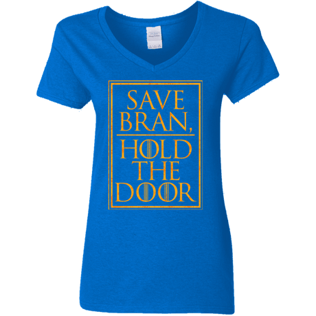 T-Shirts Royal / S Hold the Door Women's V-Neck T-Shirt