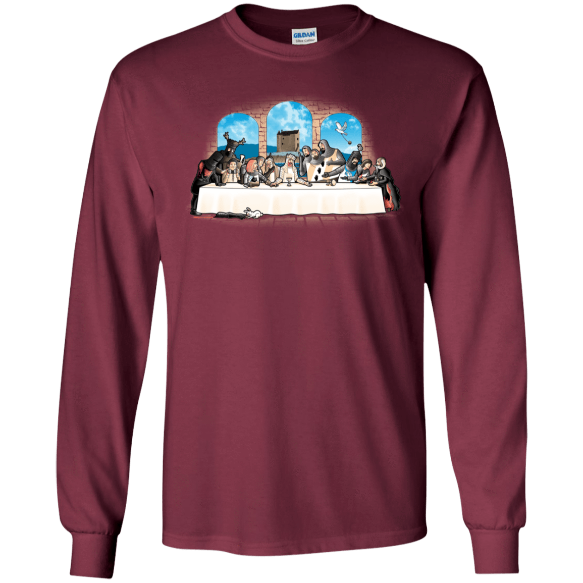 T-Shirts Maroon / S Holy Grail Dinner Men's Long Sleeve T-Shirt